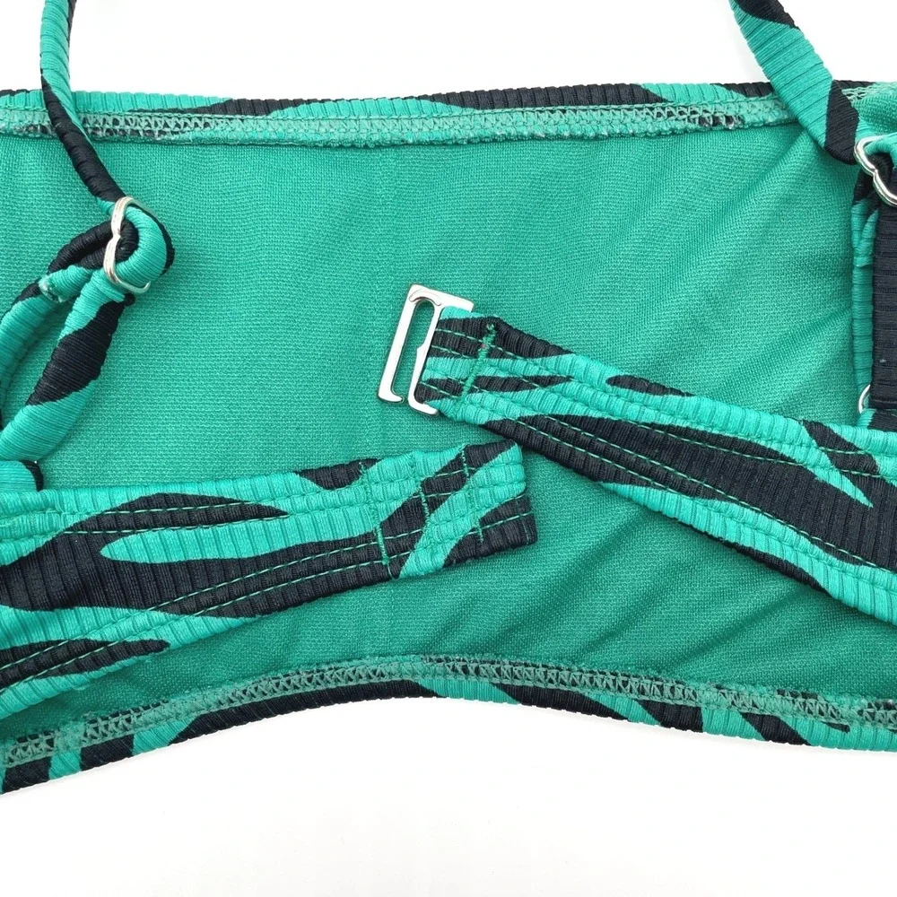 Xhilaration Womens Bikini Top Size Large Y2K‎ Swim Zebra Statement Preppy Bold
